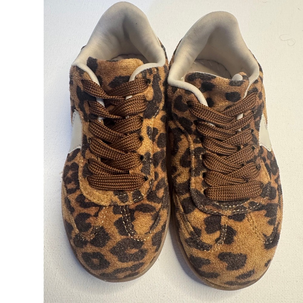 Lucky Top Girls Leopard Print Sneakers Little Kid Size 9 Cheetah Lace Up Shoes